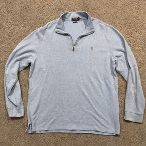 SOLD! Polo Ralph Lauren Men’s Blue Cotton 1/2 Zip Golf Shirt Top Sweater sz XL